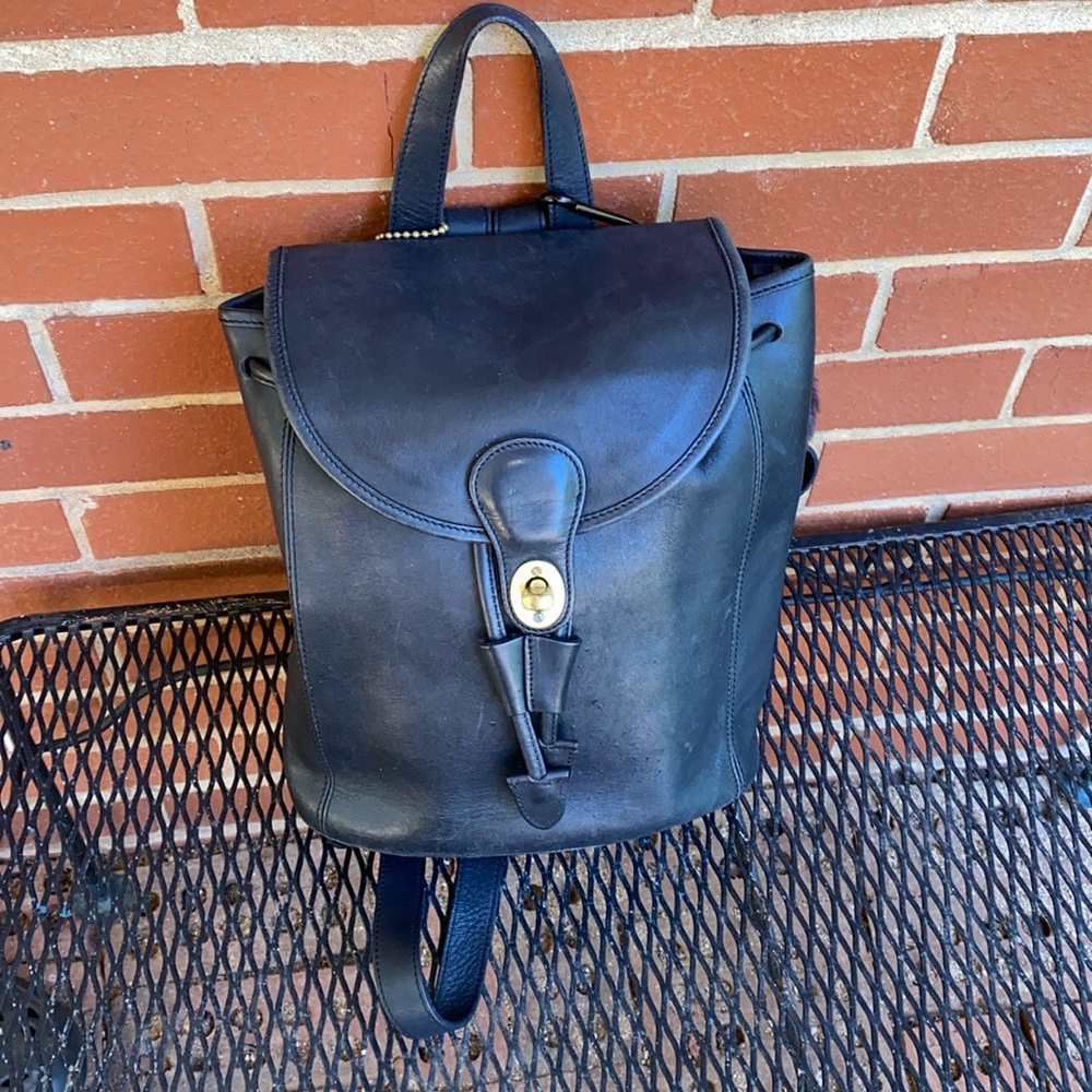 Coach 101-76 black Legacy Leather Drawstring Backpack